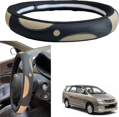 PEEPS STORE Steering Cover For Toyota Innova(Black, Leather)