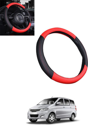 monolive Steering Cover For Chevrolet Enjoy(Red, Black, Leatherite)