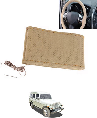 MATIES Hand Stiched Steering Cover For Mahindra Marshal(Beige, Leatherite)