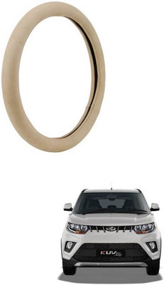 RKPSP Hand Stiched Steering Cover For Universal For Car KUV100(Beige, Leatherite)