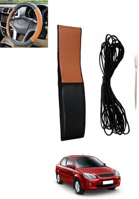monolive Hand Stiched Steering Cover For Ford Ikon(Tan, Black, Leatherite)