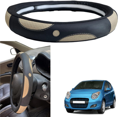 PEEPS STORE Steering Cover For Maruti A-Star(Black, Leatherite)