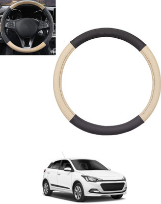 monolive Hand Stiched Steering Cover For Hyundai Elite i20(Beige, Black, Leatherite)