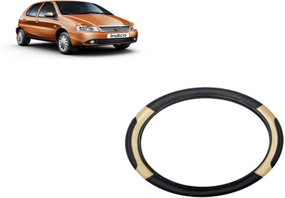 HOTRENZ Steering Cover For Tata Indica(Black,Beige, Leatherite)