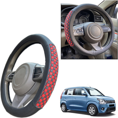 PEEPS STORE Steering Cover For Maruti WagonR(Black, Leatherite)