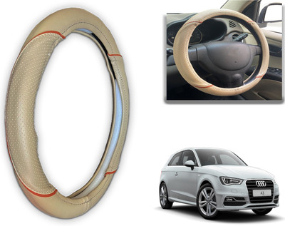 PEEPS STORE Steering Cover For Audi A3(Black, Red, Leatherite)