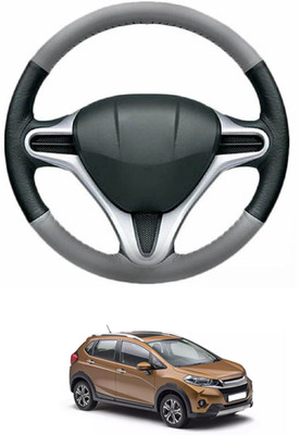 MATIES Steering Cover For Honda Universal For Car(Grey, Black, Leather)