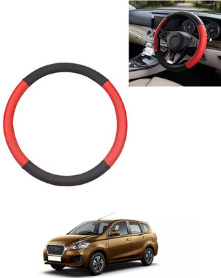 AYW Steering Cover For Datsun Universal For Car(Red/Black, Leatherite)