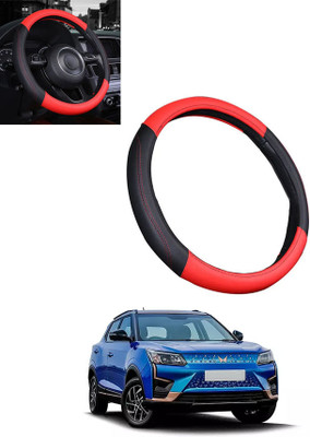 MATIES Steering Cover For Mahindra Universal For Car(Red/Black, Leatherite)