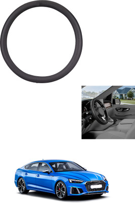 MATIES Steering Cover For Audi S5(Black, Leather)