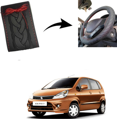 Autoinnovation Hand Stiched Steering Cover For Maruti Zen Estilo(Black, Leather)