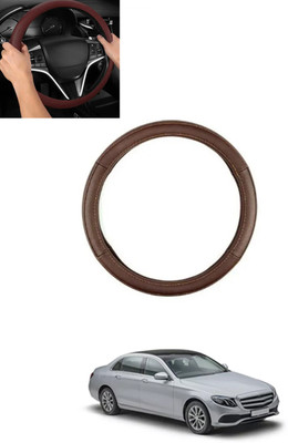 ABJD Steering Cover For Mercedes Benz E200(Brown, Leatherite)