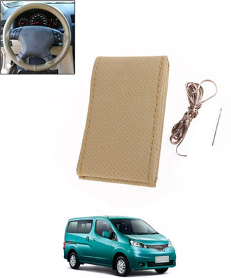 MATIES Hand Stiched Steering Cover For Nissan Evalia(Beige, Leatherite)