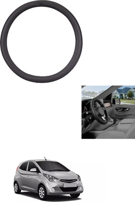 MATIES Steering Cover For Hyundai Eon(Black, Leather)
