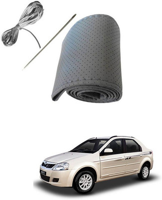 RKPSP Hand Stiched Steering Cover For Universal For Car Verito(Grey, Leatherite)