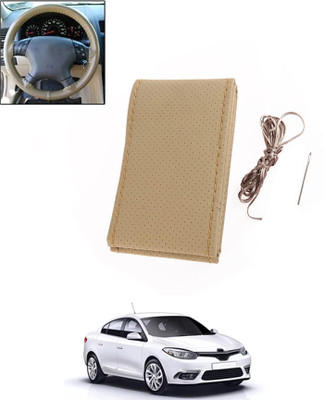 monolive Hand Stiched Steering Cover For Renault Fluence(Beige, Leatherite)