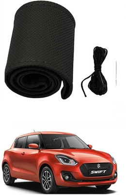 arneja trading company Hand Stiched Steering Cover For Maruti Swift(Black, Leather)