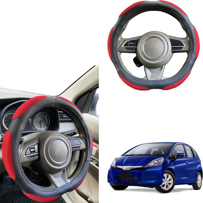 PEEPS STORE Steering Cover For Honda Jazz(Black, Leatherite)