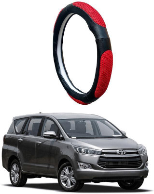 AUTO PEARL Steering Cover For Toyota Innova(Black Red, Leatherite)