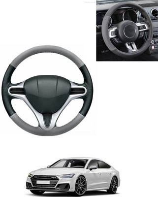 AYW Steering Cover For Audi S7(Grey/Black, Leatherite)