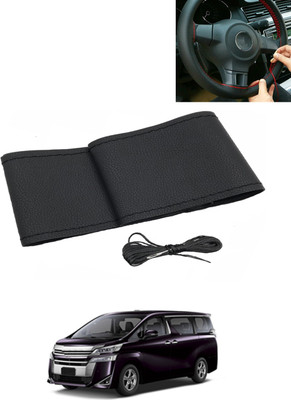 AYW Hand Stiched Steering Cover For Toyota Universal For Car(Black, Leatherite)