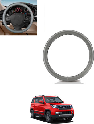 AYW Steering Cover For Mahindra TUV 300(Grey, Leatherite)