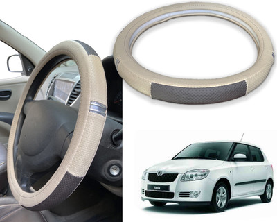 PEEPS STORE Steering Cover For Skoda Fabia(Red, Black, Leatherite)