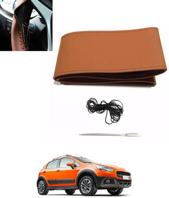 ABJD Hand Stiched Steering Cover For Chevrolet Avventura(Tan, Leatherite)