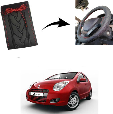 Autoinnovation Hand Stiched Steering Cover For Maruti A-Star(Black, Leather)