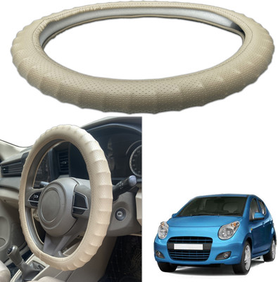 PEEPS STORE Steering Cover For Maruti A-Star(Black, Leatherite)