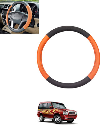 monolive Steering Cover For Tata Sumo Grande(Tan, Black, Leatherite)