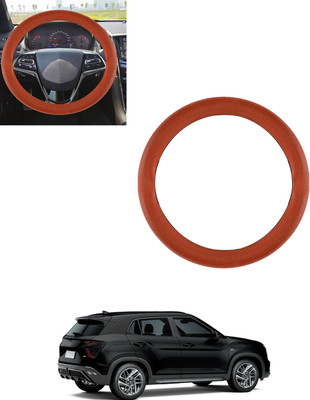 AYW Steering Cover For Hyundai Creta(Tan, Leatherite)