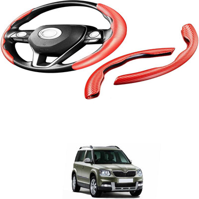 XZRTZ Steering Cover For Renault Duster(Carbon Fiber Red, Polyurethane)
