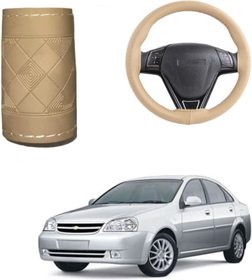 Autocom Hand Stiched Steering Cover For Chevrolet Optra(Beige, Leather)