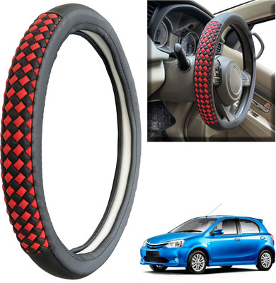 PEEPS STORE Steering Cover For Toyota Etios Liva(Black, Leatherite)