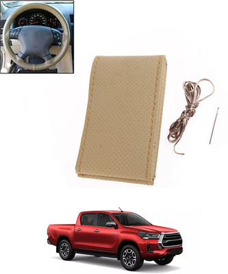 ABJD Hand Stiched Steering Cover For Tata Universal For Car(Beige, Leatherite)