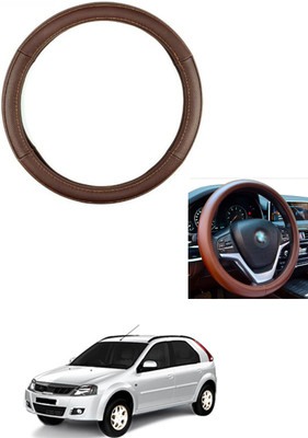 MATIES Steering Cover For Mahindra Verito Vibe(Brown, Leather)
