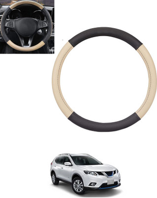 monolive Hand Stiched Steering Cover For Nissan Universal For Car(Beige, Black, Leatherite)