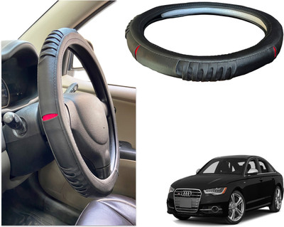 PEEPS STORE Steering Cover For Audi S6(Black, Red, Leatherite)