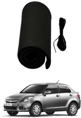 RKPSP Hand Stiched Steering Cover For Universal For Car Swift Dzire(Black, Leatherite)
