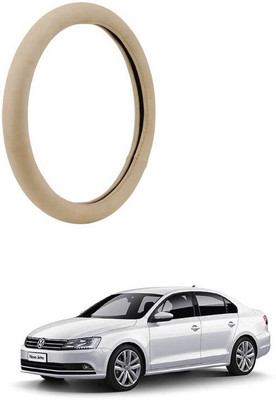 RKPSP Hand Stiched Steering Cover For Universal For Car Jetta(Beige, Leatherite)