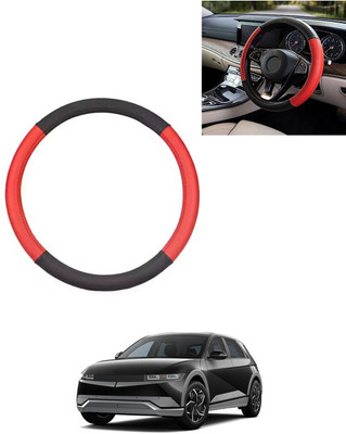 AYW Steering Cover For Hyundai Universal For Car(Red/Black, Leatherite)