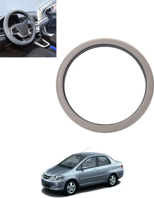 ABJD Steering Cover For Honda Universal For Car(Silver, Leatherite)