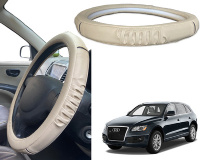 PEEPS STORE Steering Cover For Audi Q5(Black, Red, Leatherite)