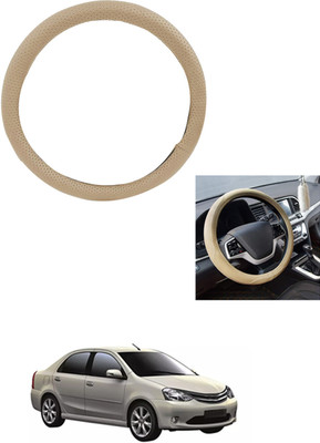 MATIES Steering Cover For Toyota Etios Liva(Beige, Leather)