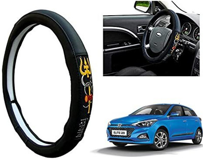 GS Grow n Shine Hand Stiched Steering Cover For Hyundai i20(Black, Leatherite)