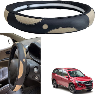 PEEPS STORE Steering Cover For Mahindra XUV 500(Black, Leatherite)