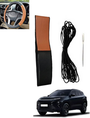 MSNP Hand Stiched Steering Cover For Tata Universal For Car(Tan, Black, Leatherite)