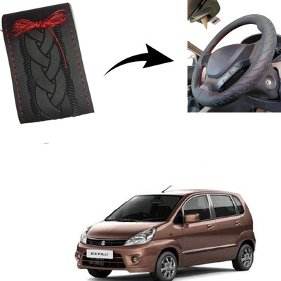 Autoinnovation Hand Stiched Steering Cover For Maruti Zen Estilo(Black, Leather)