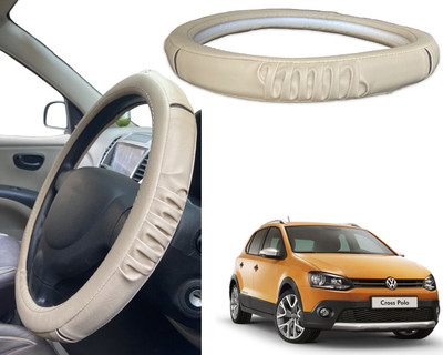 PEEPS STORE Steering Cover For Volkswagen Polo Cross(Black, Red, Leatherite)
